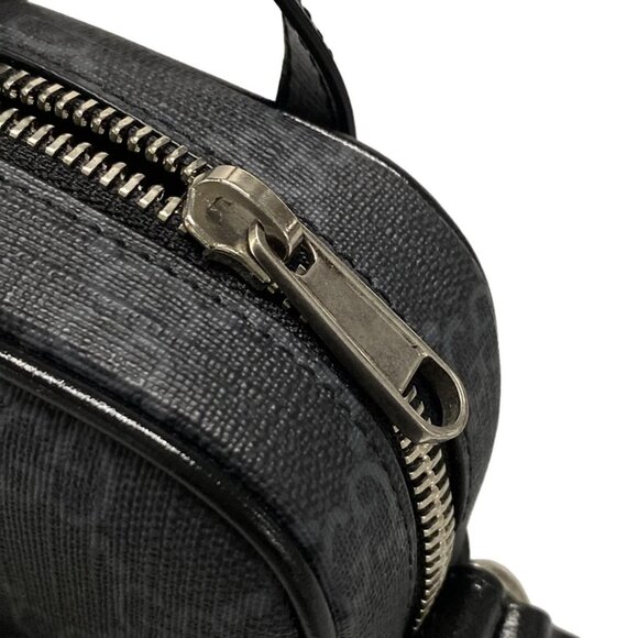 Auth GUCCI GG Supreme, Interlocking G 672952 Black Gray PVC Leather - - Picture 15 of 16